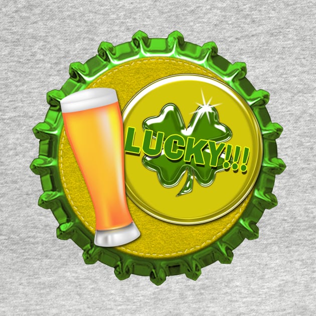 St. Patrick's Day Beer Lucky Magnet and Sticker by Cherie(c)2022 by CheriesArt